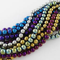 Non-magnetic Synthetic Hematite Beads Strands, Grade A, Round, Mixed Color, 6mm, Hole: 1.5~2mm, about 65~70pcs/strand