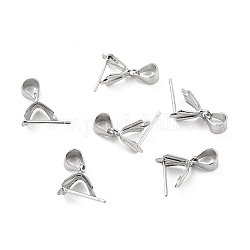 925スターリングシルバーアイスピック・ピン・ベイル  プラチナ  10x6x4mm  内径：5x5mm  ピン：0.7mm