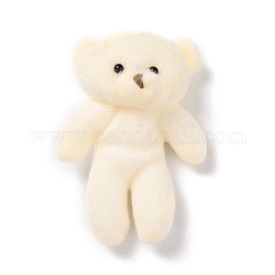 Pp coton mini animal jouets en peluche ours pendentif décoration, pour sac pendentif poupée cadeau, vieille dentelle, 102.5x70.5x44mm