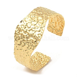 304 bracelet manchette large texturé en acier inoxydable, or, diamètre intérieur: 2-3/8 pouce (5.92 cm)