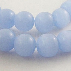Glass Beads Strands, Round, PaleBlue, about 12mm in diameter, hole: 1mm, 29pcs/strand, 14inch