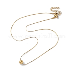 Chapado en iones (ip) 304 collares con colgante de bola redonda de acero inoxidable para mujer, dorado, 15.79 pulgada (40.1 cm)
