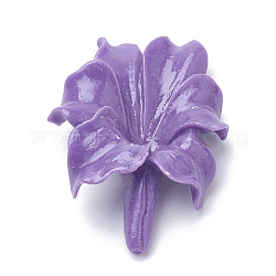 Синтетических коралловых бусин, окрашенные, цветок, средне фиолетовый, 31~32x23~24x9 мм, отверстие : 1 мм