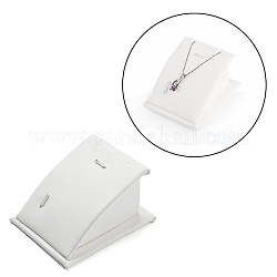 PU Leather Curved Jewelry Displays, For Necklaces and Pendants, WhiteSmoke, 3.9x6.3x7.5cm
