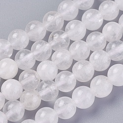 Natural Quartz Crystal Beads Strands, Rock Crystal Beads, Round, 6mm, Hole: 1mm, about 65pcs/strand, 15.1~15.3 inch(38.5~39cm)