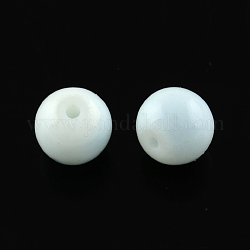 Painted Glass Bead Strands, Baking Paint, Round, Alice Blue, 12mm, Hole: 1.3~1.6mm, about 66pcs/strand, 31.4 inch
