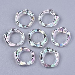 Anneaux de liaison en acrylique transparent, couleur ab , anneau, clair ab, 27x25x6.5mm, diamètre intérieur: 17 mm