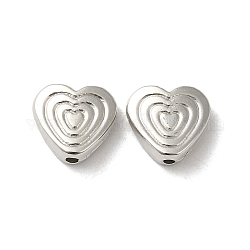 Ccb perline di plastica, cuore, platino, 9x9.5x3.5mm, Foro: 1.4 mm