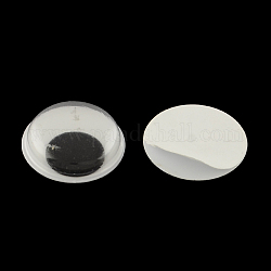 En blanco y negro de plástico meneo ojos saltones botones y accesorios de diy artesanías de álbum de recortes de juguete con parche de la etiqueta en la parte posterior, negro, 14x3.5mm