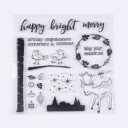 シリコーン切手  DIYスクラップブッキング用  装飾的なフォトアルバム  カード作り  クリスマステーマ  透明  12~116x15~70mm
