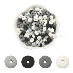 Perles en pâte polymère manuel, pour les fournitures de bricolage bijoux artisanat, plat rond, couleur mixte, 6x3mm, Trou: 1.5mm