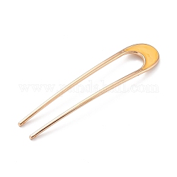 Alloy Enamel Hair Forks, U-shaped, Vintage Decorative for Hair Diy Accessory, Golden, Gold, 101.5x21x3mm