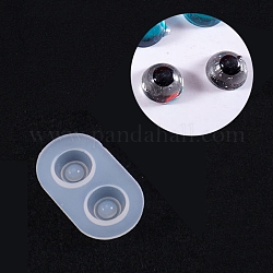 Moules en silicone, moules de résine, pour la résine UV, fabrication de bijoux en résine époxy, yeux de jouet, blanc, 4.7x2.7 cm, diamètre intérieur: 1.4cm et 0.7cm