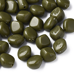 Opake Legierung Perlen, Nuggets, dunkel olivgrün, 15.5x14x11 mm, Bohrung: 1.8 mm, ca. 380 Stk. / 500 g