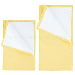 Beebeecraft – chiffon de polissage pour argent, 2 pièce, 2 styles, 4 couches, chiffon de nettoyage de bijoux, nettoyant anti-ternissement en argent sterling, rectangle, jaune, 28~35.5x17.8~18x0.2 cm, 1pc / style