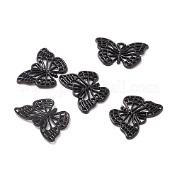 Pendenti in lega, farfalla, elettroforesi nera, 17x25.5x2mm, Foro: 1.5 mm