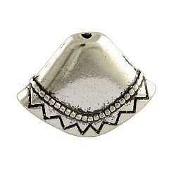 Coni di perline stile tibetano, per ciondolo nappe, apetalous,  cadmio& piombo libero, argento antico, 17x23x8mm, Foro: 1.5 mm