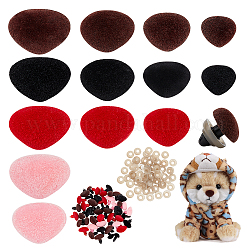 PH PandaHall 52pcs Animal Safety Noses, Plastic Triangle Noses Flocking Nose with Washers Crochet Noses for Teddy Bear Animal Puppet Crafts DIY Sewing Crafting Accessories