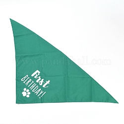 Pañuelo para mascotas de tela, suministros de mascotas, triángulo, verde mar, 350x730x0.8mm