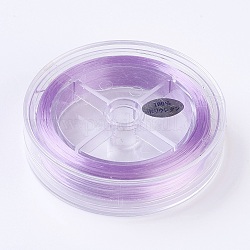 Filo di cristallo elastico piatto, filo per perline elastico, per realizzare bracciali elastici, lilla, 1x0.5mm, circa 87.48 iarde (80 m)/rotolo