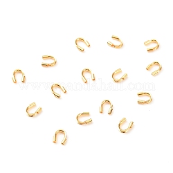 Brass Wire Guardian and Protectors, Long-Lasting Plated, Real 18K Gold Plated, 4.5x4x1mm, Hole: 0.6mm