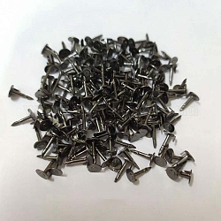 Environment-friendly Brass Head Barb Pins, Flat Round, Gunmetal, 7.5x4.5mm, Pin: 1.2mm