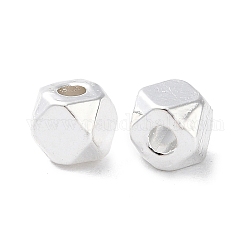 Alloy Spacer Beads, Long-Lasting Plated, Polygon, Silver, 4.5x4x4mm, Hole: 1.5mm