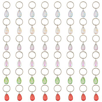 Teardrop Transparent Glass Dreadlocks Beads PALLOY-AB00073