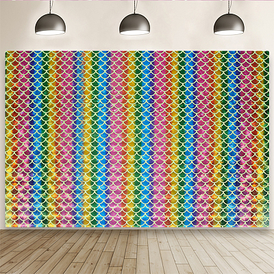Wholesale FINGERINSPIRE Mermaid Scales Background Fabric 1x1.58m