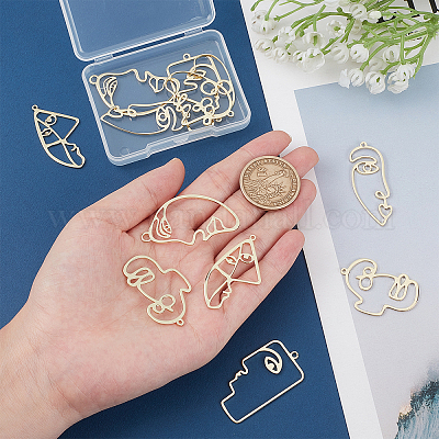 Shop OLYCRAFT 12pcs Open Bezel Charms Abstract Human Face Open Back Bezel  Pendants Brass Open Frame Pendants Hollow Mold Pendants Strap Ring For Resin  Jewelry Making - Light Gold for Jewelry Making 