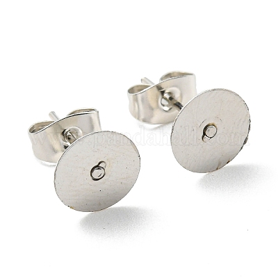 Sterling Silver 8mm Flat Round Stud Earrings