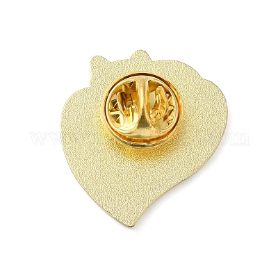 PandaHall Alloy Brooch Pin for Clothes Backpack, Heartbeat, Golden, 27.5x59.5x10mm Alloy Heart