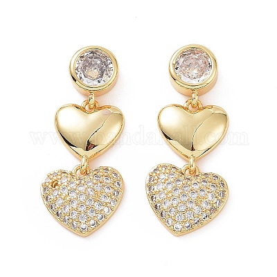 Boucles D'oreilles En Acier Inoxydable Avec Oxydes De Zirconium, Neuves Avec étiquettes