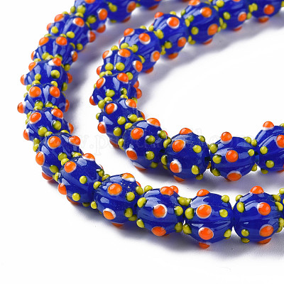 Fili di perle di lampwork irregolari fatti a mano opachi&nbsp;LAMP-T007-18-A02-1