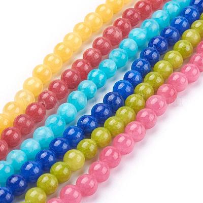 Chapelets de perles en jade jaune naturel&nbsp;G-G598-6mm-YXS-1