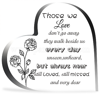Shop CREATCABIN Acrylic Heart Rose Flowers Memorial Gift Sympathy ...