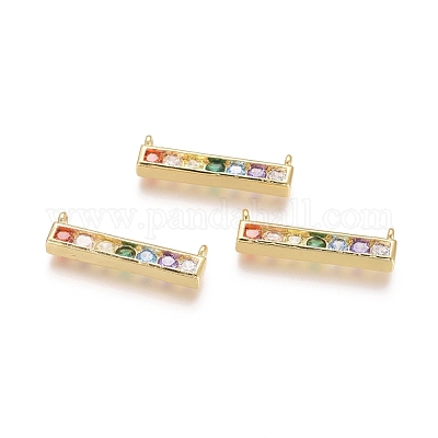 Pendentifs avec zircon cubiques à micro-pavés en laiton&nbsp;ZIRC-G161-03G-01-1