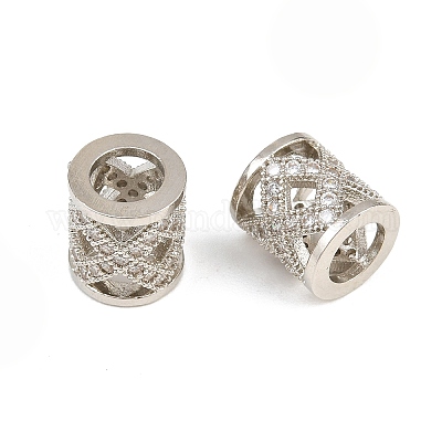 Messing Micro Pave klare Zirkonia europäische Perlen&nbsp;CU-CBA6A75-25P-1