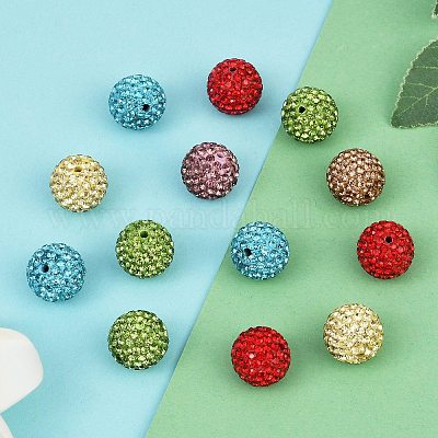 Perles de boule pavé disco &nbsp;RB-Q195-14mm-M-1