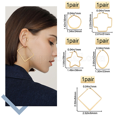 Women's Geometric golden plate earrings
