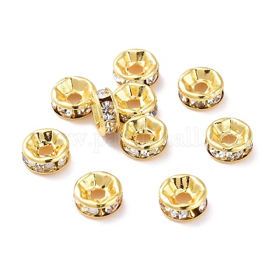 Messing Kristall Strass Abstandsperlen&nbsp;KK-G418-14G-B-1