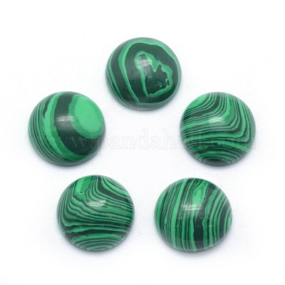 Cabochons synthétiques en malachite&nbsp;G-P393-R49-10MM-1