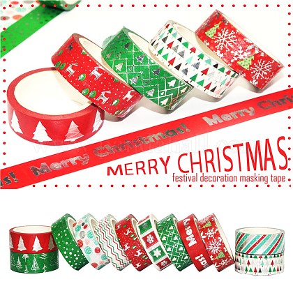 クリスマスのテーマDIYスクラップブック装飾マスキングテープ  15mm DIY-CJC0001-12-1