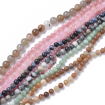 Natural Gemstone Beads Strands, Dyed, Mixed Sto...
