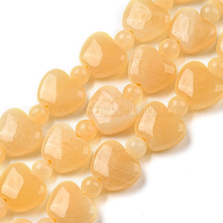 Chapelets de perles en jade topaze naturelle G-C062-A03-01-1