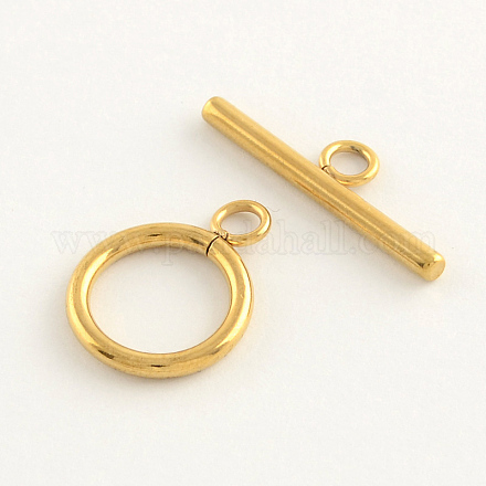 304 Stainless Steel Ring Toggle Clasps X-STAS-Q179-01G-1