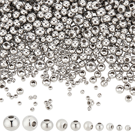 Nbeads environ 1050 pièce de perles en acier inoxydable STAS-NB0001-52-1