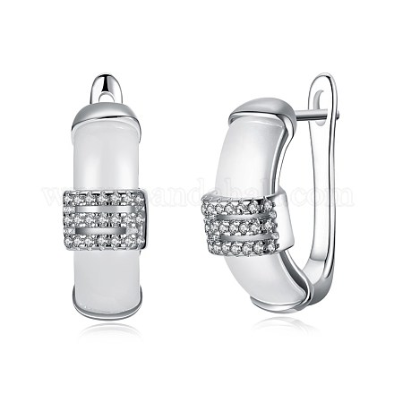 Pendientes de aro de plata esterlina de moda EJEW-BB30007-B-1