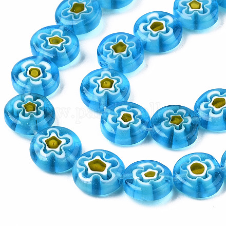 Chapelets de perle de millefiori en verre manuelles LK-R006-15M-1