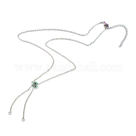 Ионное покрытие (ip) 304 изготовление ожерелья слайдера из нержавеющей стали AJEW-JB00950-02-1